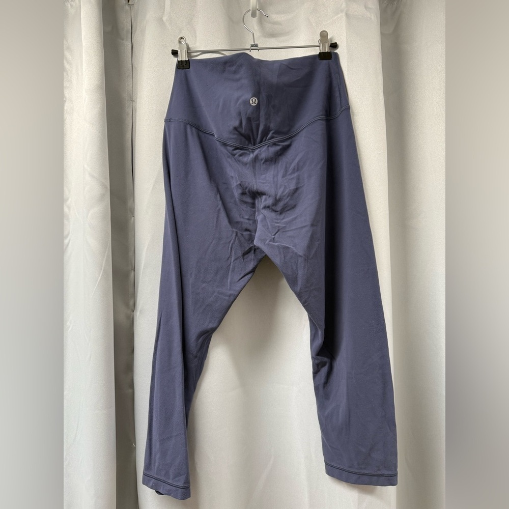Lululemon Womens Wunder Under High Rise Crop Peri Purple Athletic Leggings Sz 10 - Picture 2 of 5